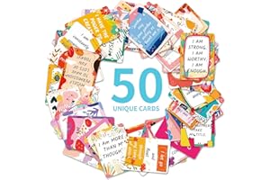 TEARMIER 50 Pcs Unique Inspirational Cards, Positive Affirmation Cards with Encouragement Quotes, Motivational Card for Women, Inspirational Quotes Positive Energy Postcard Greeting Card