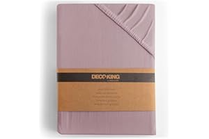 ‎DECOKING DecoKing prześcieradło z gumką 140x200-160x200 cm jersey bawełna wrzosowe Amber