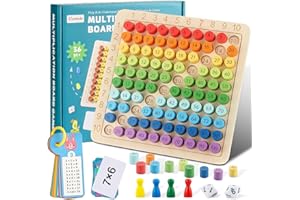 DYDHRER Tabla de Multiplicación, Tablero de Multiplicación Montessori, Tabla de Multiplicar Madera, Juego Tablas de Multiplicar para Niños