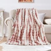Cuddly Blanket Rabbit Plush Blanket Super Soft Blanket Thick 1000 g / m   Flannel Blanket Warm Sofa Throw Versatile Blanket for Bed Sofa Bedroom Office Tie Dye Pink 160 x 200 cm