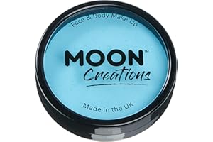 Moon Creations Pro Gesichts- und Körper-Make-up, professionelle Farbfarben-Kuchentöpfe für Gesichtsfarbe, Kostüme, Feste, Halloween für Kinder, Erwachsene (Hellblau, 36 g)