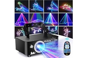 Fwiull Jeux de Lumiere DJ, 3D RGB Lumiere Disco Animée avec Télécommande, Lumiere Soiree à Commande Vocale avec DMX 512, Lumière Disco Pour Bar, Fête, KTV, Anniversaire, Famille