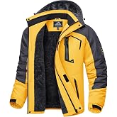 KEFITEVD Hombre Impermeables Lana Chaquetas Impermeables Esqu&iacute; C&aacute;lidos Invierno Abrigos T&eacute;rmicos Exteriores Abrigos con Capuc