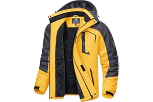 KEFITEVD Męskie Wodoodporne Kurtki Polarowe Zimowe Ciepłe Narciarskie Płaszcze Przeciwdeszczowe Zewnętrzne Płaszcze Termiczne