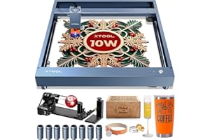 xTool D1 Pro Laser Graviermaschine mit RA2 Pro Rotary- 60W CNC Lasergravierer und Laser Cutter, 10W Ausgangsleistung, 24000mm/min, 4 Grenzwertschalter, Lasergravur für Holz, Glas, etc (430x400mm)