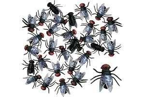 UDNFHL 50 stycken simulerade flugor, små plastleksaker, kreativa skräcktillbehör, praktiska minimodeller, festdekorationer.