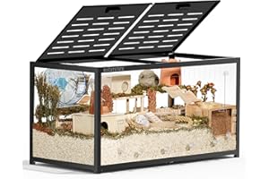 BUCATSTATE Jaula para Hámster 3.0: Metal Espaciosa Hábitat para Animales Pequeños Apilable con Acceso Superior, Fácil Montaje para Hámster Sirio Enano, Ratones 120L x 60W x 62H CM (Negro)