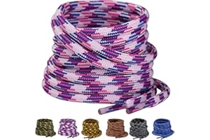 Yusimu 2 Pairs Heavy Duty Round Work Boot Laces - 4.5mm Thick Replacement for Work Boots, Hiking & Safety Boots, Trainer Shoes