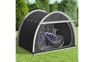 HOLDONELIGHT Tienda de campaña de almacenamiento para bicicletas al aire libre, 210 x 150 x 165 cm, cubierta impermeable para múltiples bicicletas, refugio portátil para 3-4 bicicletas, motocicletas pequeñas y