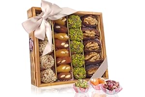 ‎MALATYA PAZARI PALANCI Gesunde Snacks Mix Geschenkkorb | vegane Süssigkeiten Mix | glutenfrei | getrocknete Aprikosen, Pistazien, Mandeln, Feigen mit Walnüsse, Datteln | Trockenfrüchte | Geschenkset (500g (mit Datteln))