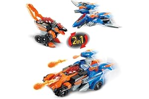 Vtech Switch and Go Dinos Spinosaurus und Pterodaktylus – Dino-Auto-Transformer – 2-in-1 Spielzeug mit Dinostimme, Geräusch- und Lichteffekten – Für Kinder von 3-8 Jahren