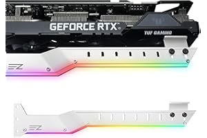 EZDIY-FAB GPU Holder Brace Supporto Della Scheda Grafica GPU Supporto Della Scheda Video con 5V 3 pin ARGB LED,Video Card Sag Holder/Holster Bracket Support RX6700,RTX3090-309EZ-Bianco
