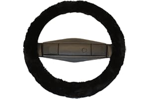 ‎REISSNER LAMMFELLE Reissner Lammfelle | LERA-15-SCH | Lenkradbezug Lenkradschoner Lenkradhülle für Auto und Wohnmobil | Echtes Merino Lammfell | Florhöhe 15mm | passend für ⌀40cm | Anti Rutsch | Farbe schwarz