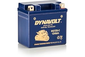 DYNAVOLT - NANO-GEL MG7ZS-C Motorradbatterie 12V 6Ah 180A. Ersetzt YTZ7S. Maße: 113x69x105mm. Wartungsfreie Motorradbatterien mit Nano-Gel-Technologie. Ideal für Rennmotorräder