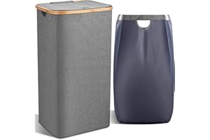 Do-Electr Cesto Portabiancheria 100L con Coperchio, Cesto Biancheria, Portabiancheria Sporca Pieghevole per Bagno o Lavanderia Vestiti, Giocattoli(100L)