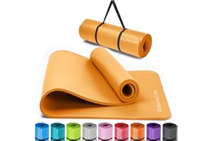 KG Physio Tappetino fitness, ideale per ginnastica a casa. Tappetino palestra e pilates, tappetino yoga antiscivolo spessore 8mm con tracolla. 183cm x 60cm x 8mm