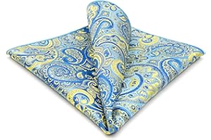 S&W SHLAX&WING Paisley Pocket Squares for Men's Suit XL Large for Wedding Prom Party