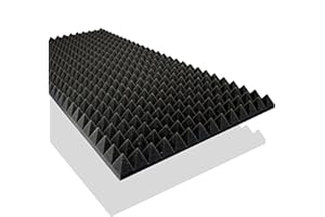 DOCTORSLEEP 1x Pyramiden-Schaumstoff, Platte in ca. 98x49x5cm, in der Farbe anthrazit-schwarz, Akustikschaumstoff, Pyramiden, Akustik Schaumstoff, Akustik Dämmung, Schallschutz, Pyramidenplatte