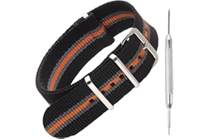 Sniper Bay Nato Strap Watch Strap – Nato Watch Straps for Men and Women with Military-Grade Nylon, Stainless Steel – 18mm, 20mm, 22mm, 24mm Wrist Strap Widths