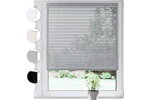 ‎SONELLO SONELLO Aluminium Jalousie 90cm x 220cm Silber Alu Jalousie Klemmfix ohne Bohren Sichtschutz Blendschutz Lichtschutz Sonnenschutz für Fenster und Türen