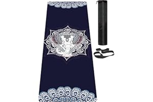 LaiEr Tapis de yoga antidérapant respectueux de l'environnement avec sangle de transport, épais tapis d'exercice et d'entraînement pour yoga, pilates et fitness (183 cm x 61 cm x 6 mm)