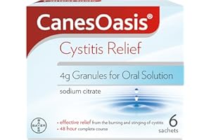 CanesOasis Cystitis Relief | Granules for Oral Solution to Relieve & Treat the Burning & Stinging of Cystitis | 48hr Complete Course | Cranberry Flavour | 6 Count (Pack of 1)
