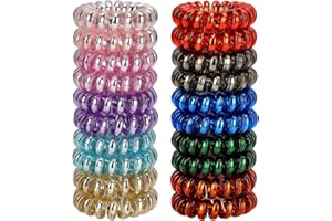JessLab Spiralne gumki do włosów, 20 szt., bez fałd i uszkodzeń, do kucyków, sznurków telefonicznych i bransoletek, akcesoria do włosów dla dziewczynek/kobiet, prezent