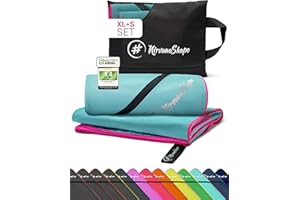 NirvanaShape Mikrofaser Handtuch, Microfaser Handtücher leicht, kompakt als Badetuch, Reisehandtuch, Strandtuch, Sporthandtuch, 2er Set XL+S 200 x 100 + 60 x 40 cm