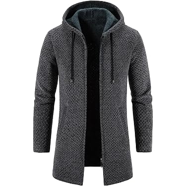 Cardigan Homme Polaire Zippé - Coupe Slim Fit | Manches Longues | Grandes Tailles | Noir