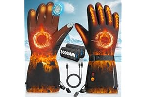 ‎VIWKO VIWKO Beheizbare Handschuhe, 7.4V 6000mAh wiederaufladbare Beheizte Handschuhe Herren Damen mit Touchscreen, 3 Heiztemperatur Einstellbare wärmehandschuhe für Skifahren, Wandern Aktivitäten im Freien