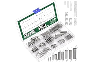 Keadic Juego de resortes de acero inoxidable, 16 tamaños, 0,3/0,4/0,5/0,6/0,7/0,8/0,9/1/1,2 mm de diámetro