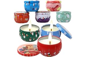 TEPENAR Scented Candles Gift Set-100% Natural Soy Wax for Christmas Party Decoration, Anniversary, Birthday, Wedding, Relieve Stress Help Sleep (8 Pack)