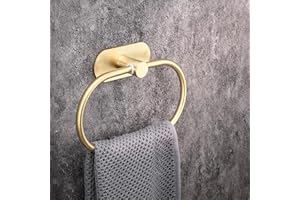BETADISTOR Hand Towel Holder Self Adhesive - Gold Towel Ring SUS304 Stainless Steel Towel Rail for Bathroom 050103