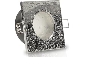 ‎TRENDLIGHTS24 trendlights24 Aqua Base Decken Einbaustrahler Bad IP65-1er Set 230V GU10 LED 7W dimmbar 38° Kaltweiß - Chrom Einbauleuchte Feuchtraum & außen