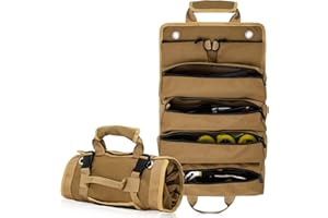 IBVIVIC IBVIC Bolsa de herramientas enrollable de lona, resistente bolsa portaherramientas con 2 fundas desmontables y 4 grandes bolsas de herramientas para mecánico/electricista, motocicleta, camión (Kaki)