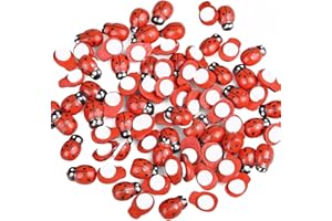 GUOML Linvshi Shop Holz Marienkäfer, 100 Mini Holz Selbstklebend Marienkäfer für DIY Handwerk, Scrapbooking & Bastelarbeiten