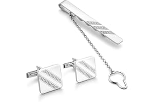 STERLL Uomo Gemelli e Fermacravatta Argento Sterling 925 Regalo Capo