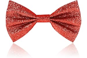 Heyu-Lotus Glitter Bow Tie Sparkling Sequin Bowtie and Adjustable Strap Buckle Shiny Glittering Pre-tied Bow tie for Men Bachelor Dance Hen Night Party Carnival Christmas Fancy Dress Stage Show