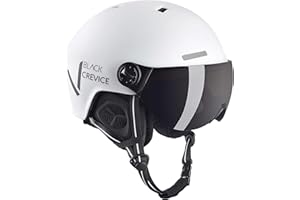 BLACK CREVICE Casque de Ski Sölden I Casque avec visière en Style Pilote de différentes Couleurs I Casque Hommes & Femmes I Casque de Snowboard Unisexe I Casque Respirant I Taille réglable