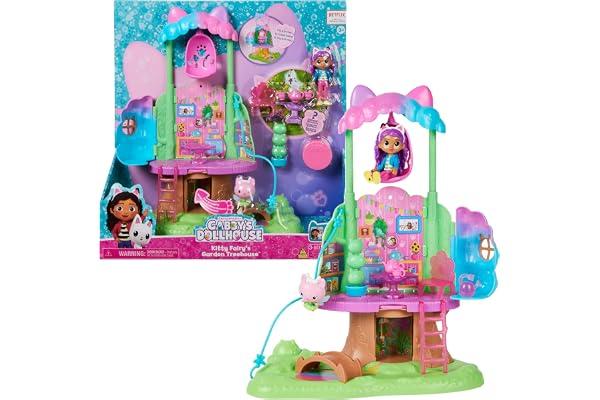 Gabby et la Maison Magique - Gabby Dollhouse - Playset Cabane Fée Minette - 2 Figurines + Accessoires - Effets Lumineux - Dessin Animé Jouet Maison De Poupée - Jouet Enfant 3 Ans Et +