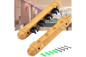 QSLKI 4 Löcher Billard Queue Halter Wandmontierter, Holds 4 Cues Billard Billardqueue-Rack, Pool Wall Mounted Rack Für Spielzimmer Poolbars Clubs Billardspielerausrüstungs-Organizer