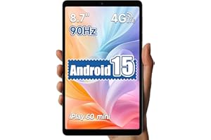 ALLDOCUBE iPlay 60 Mini - Tablette 8,7 Pouces - Android 15, Allwinner Octa-Core, 12Go+ 64Go, Écran 90Hz IPS 400 Nits, Widevine L1 Netflix, WiFi/4G LTE/GPS