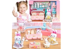 SQAQS Fantasy Home Doll House - Little Rabbit Castle, Family Toys, Toy House, Small Furniture Accessories, Free Matching and Combination (Baby Stroller)