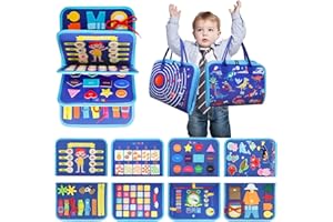 Clomnpe 5 Capas Busy Board Toddler, Tablero Sensorial Montessori 1 2 3 4 5 Años, Sensoriales Juegos Educativos Temprana para Niños, Aprender Habilidades Básicas a Través Juego y Obtener Conocimientos