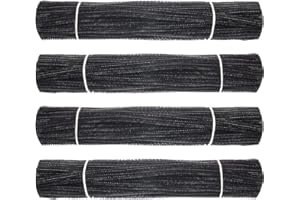 Waycreat 400 Pieces Pipe Cleaners Black Chenille Stem for DIY Art Craft Decorations (6mm x 12 Inch)