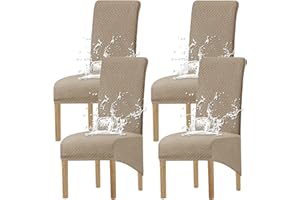 KELUINA Spandex Elástico Jacquard Fundas de Sillas Comedor XL para El Hogar (Apriot, 4 Piezas)