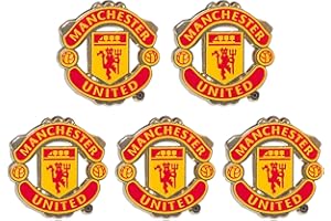 Manchester United FC Official Football Gift 5 Pack Crest Pin Badge
