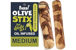 Fuzzl Olive Stix Medium 2 Pack Dog Chew Toy - Natural Dog Chews Tough Dog Toys Dog Bone Long Lasting Dog Chew Toys for Aggressive Chewers Strong Dog Toy for Dogs Durable Puppy Toys