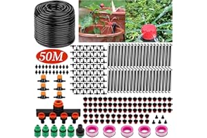 XINGGANG System nawadniania ogrodowego, 50 m, 285 szt. zestaw do nawadniania ogrodu, nawadniania kropel, system chłodzenia krajobrazu, roślin kwiatowych, tarasów, 50 m