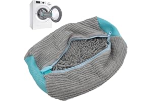 DHINCHANSAIB Sac de lavage pour chaussures baskets – Fermeture éclair – Sac à chaussures pour machine à laver, protection pour chaussures et vêtements, kit de nettoyage parfait pour baskets (gris, 1 pièce)